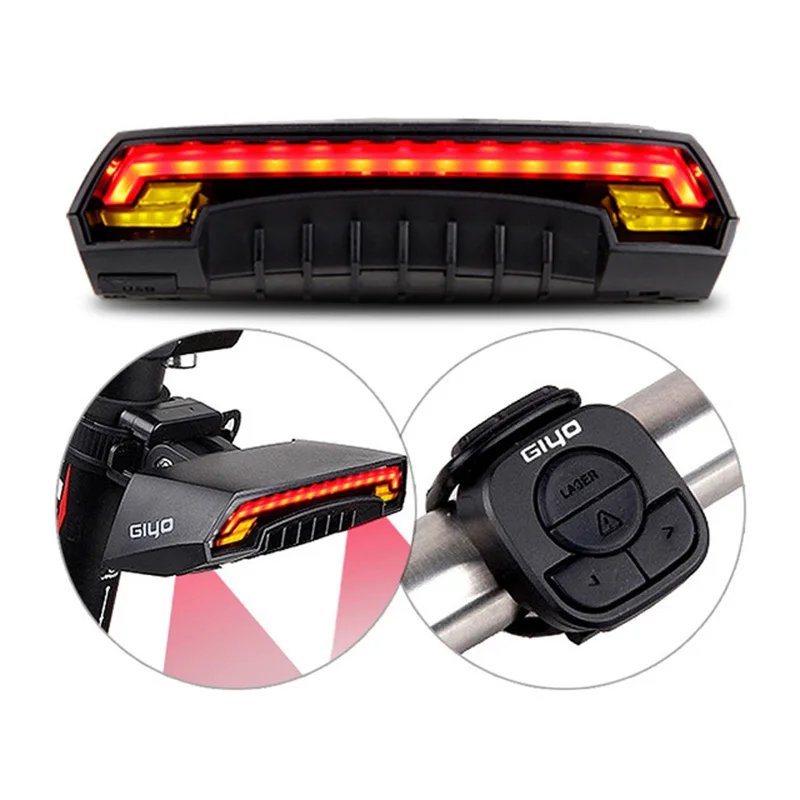 

USB Rechargeable COB LED Bicycle Cycling Rear Tail Light Taillight 18650 Battery