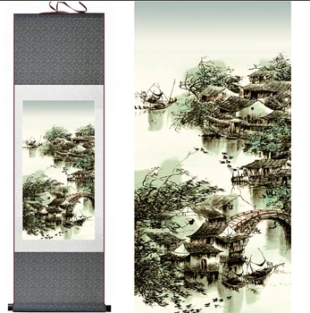 

landscape painting Home Office Decoration Chinese scroll painting landscape art painting Jiang nan paintingPrinted painting
