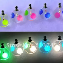 100 шт./лот световой стеклянный флакон круглый кулон точка Эфирные масла Подвеска Neckalce подвеска