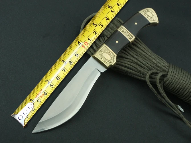 Остроконечные охотничьи фиксированные ножи, 5Cr13Mov Лезвие черная деревянная ручка нож для выживания, походный спасательный нож
