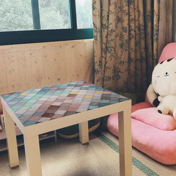 

Scale diamond pattern self-adhesive oil-proof and wash-free tablecloth hotel dining bar personalized desktop decoration sticker