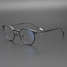 Чистый титановый круглый оправа для очков, оптическая оправа, унисекс очки, ретро очки по рецепту для мужчин и женщин, оправа для близорукости