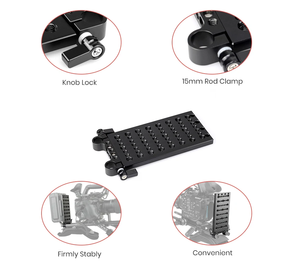 SmallRig Сырная пластина многоцелевая Монтажная пластина для системы поддержки DSLR/шарнирные ручки/батареи конвертерные коробки-1093