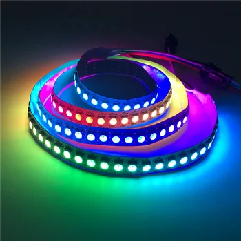 

DC5V Full Color WS2812B LED Strip Black/White PCB SMD5050 RGB WS2812 IC Programmable Smart Pixel control Led Strip Light 0.5-5m