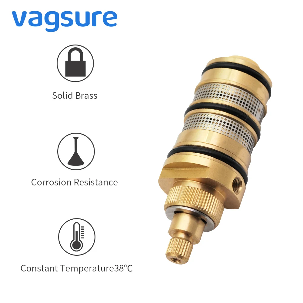 

Brass Thermostatic Shower Cartridge Valve Cold & Hot Mixing Valve For Shower Mixer Tap Shower Bath Thermostat Cartridge