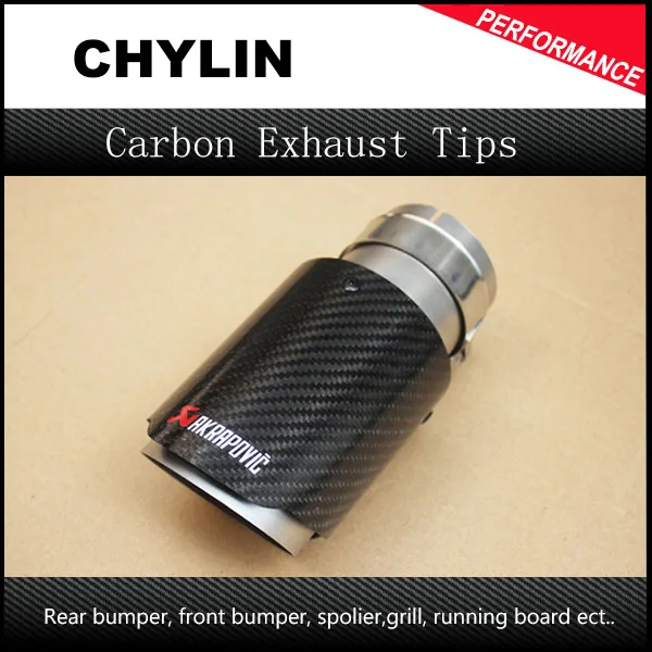 Kopen 2017 Nieuwste Een Stuk Glossy uitlaat auto carbon Uitlaat Tip auto styling uitlaatpijp muffler tip voor elke auto