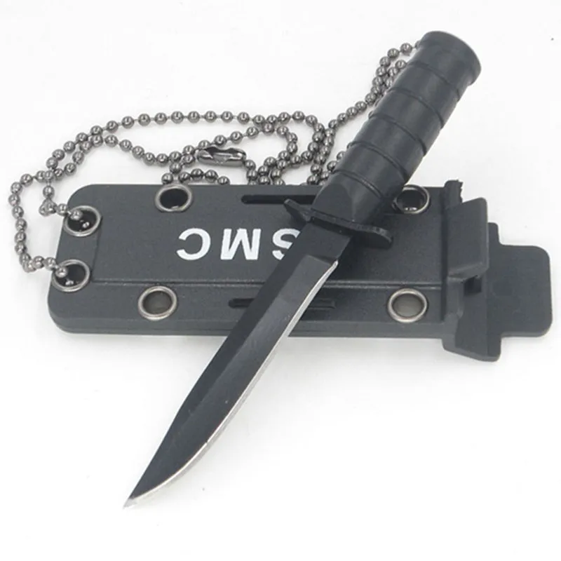 

Portable Mini Necklace Blade Fruit Knife Camp Outdoor Hunt Survive Hike Edc Pocket Self Defense box letter package open opener