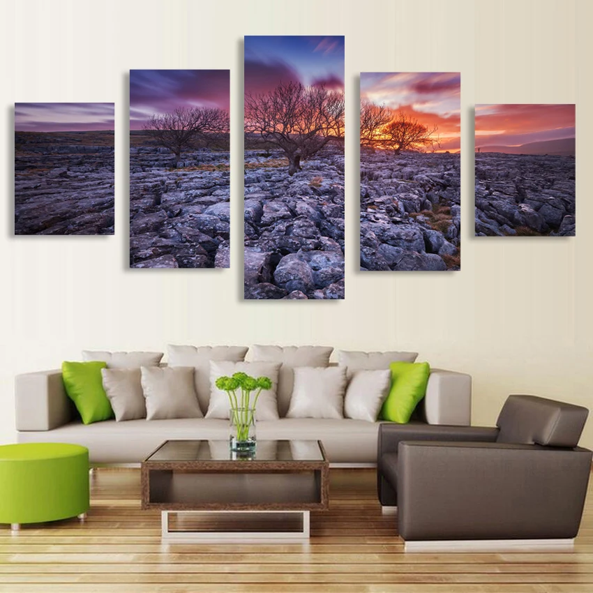 

New arrival 5pcs Canvas HD Print Scenery Art Painting Picture Wall Pictures For Living Room Home Decor Cuadros Modernos Decora