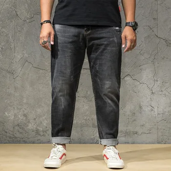 

2019 New Summer Man Loose Jeans Hiphop Skateboard Jeans Casual Denim Pants Hip Hop Men Ad Rap Jeans Plus Size Calcas Masculina