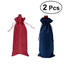 2 шт крышка для бутылки с красным вином упаковка для вина многоразовая обертка для бутылки подарочная сумка(обувь "Deep Wine" красный и темно-синий