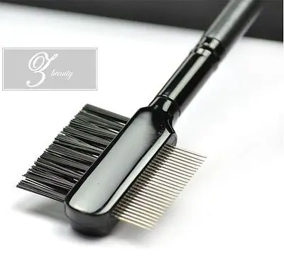 Роскошная двойная Металлическая Расческа для ресниц бровей косметики макияжа