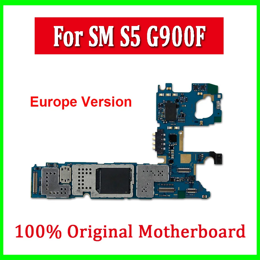 

100% Unlocked For Galaxy S5 G900F Mainboard Good Working For Samsung Galaxy S5 G900F Motherboard With Chips Good Tested