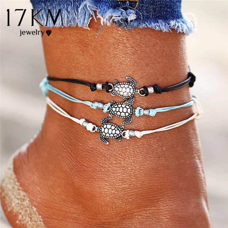 17KM Vintage Multiple Layers Anklets for Women Bohemian Retro Turtle Rope Anklet Sexy Beach Bracelet Chain Animal Foot Jewelry 17KM Vintage Multiple Layers Anklets for Women Bohemian Retro Turtle Rope Anklet Sexy Beach Bracelet Chain Animal Foot Jewelry