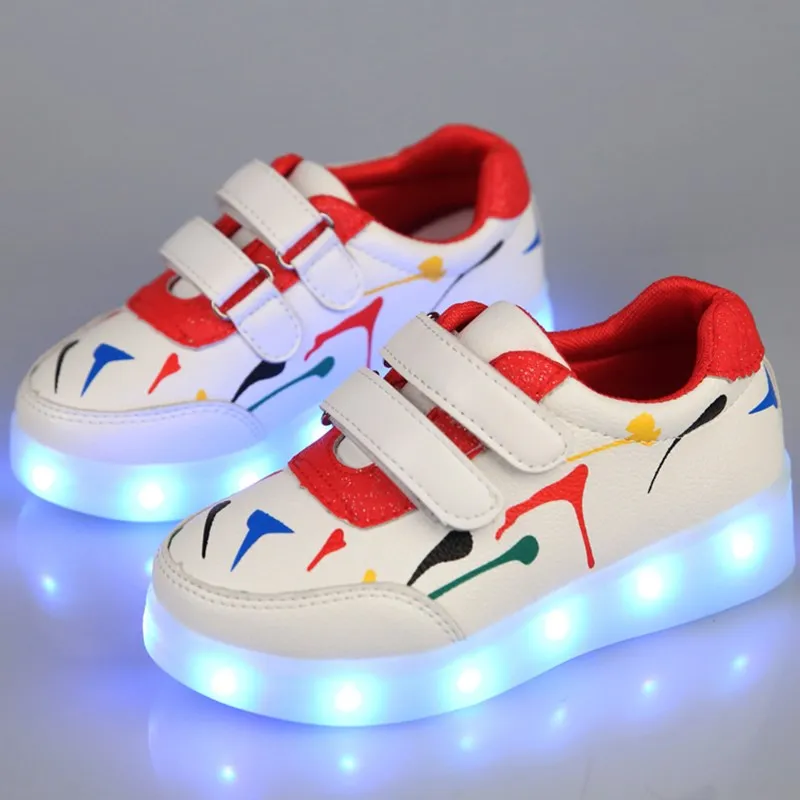 جديد USB شحن حذاء للأطفال متوهجة رياضية مع مصباح ليد سبايدرمان أحذية رياضية الاطفال مضيئة المضاء أحذية الصبي الفتيات