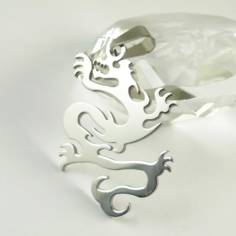 

Free shipping Dragon totem fashion pendant titanium wire cut 316L stainless steel dragon pendant