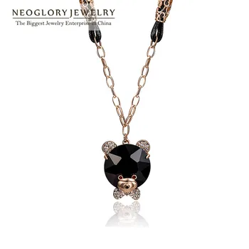 

Neoglory Rose Gold Color Czech Rhinestone Glass Animal Design Fashion Pendants Necklaces For Women Charm Jewelry 2020 New QC3