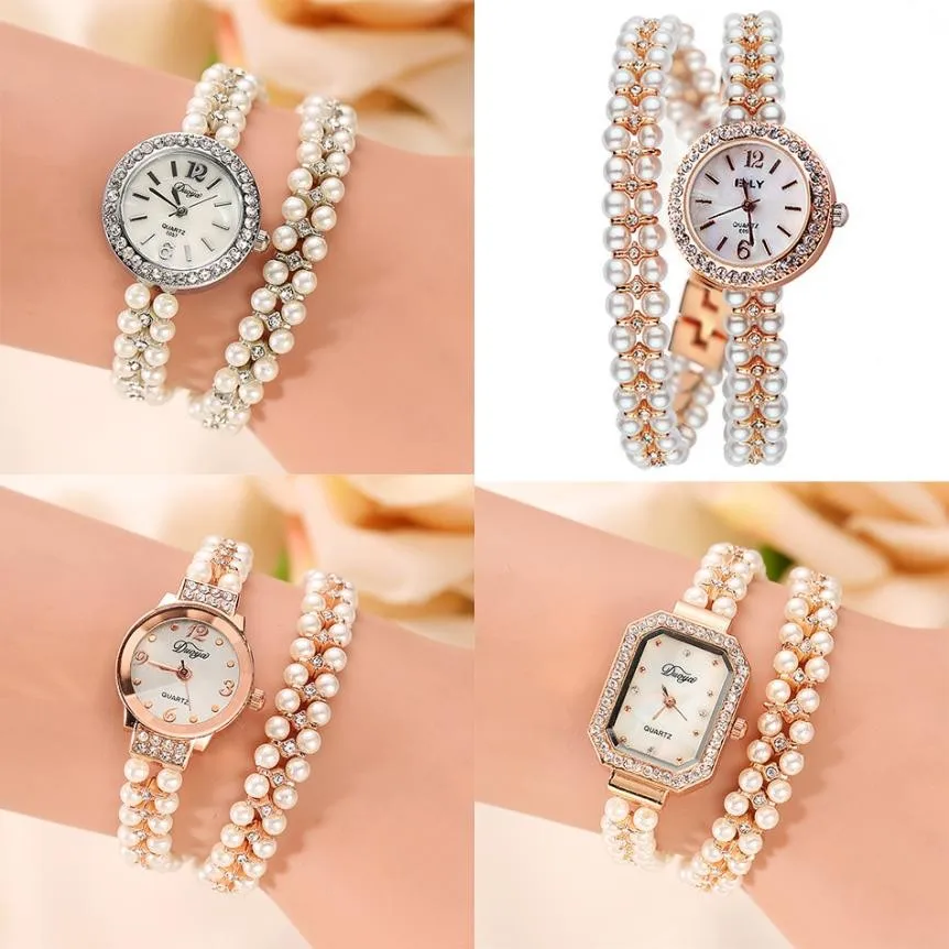 

DUOYA Quartz Watch Women Gold Pearl Jewelry Steel Bracelet Wristwatch Crystal Casual kol saati reloj montre relogio feminino