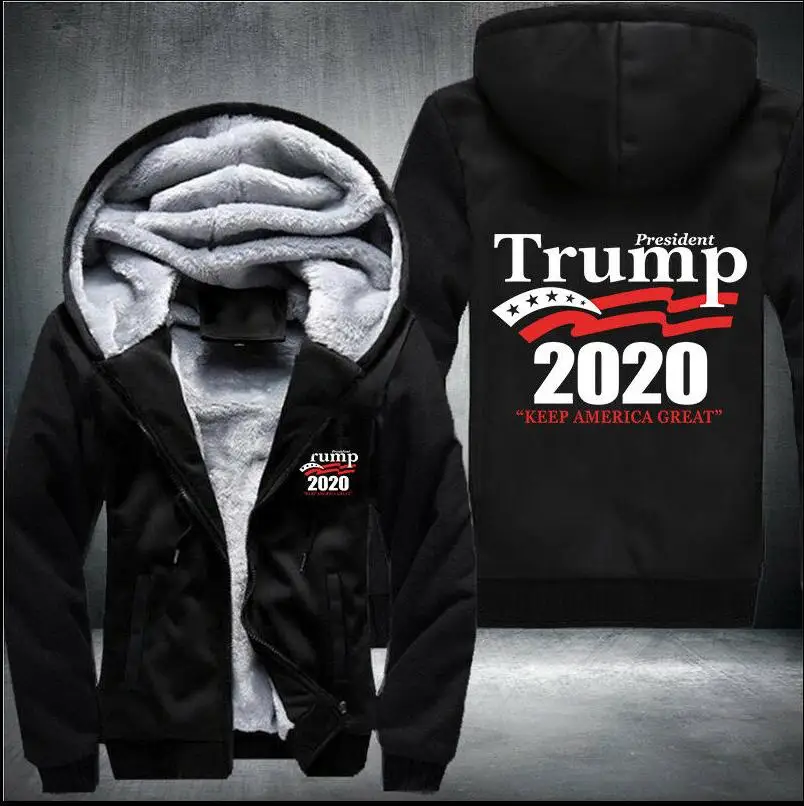 Drop shipping President Trump keep america great Man's Design Male Jacket Thicken Fleece US Size