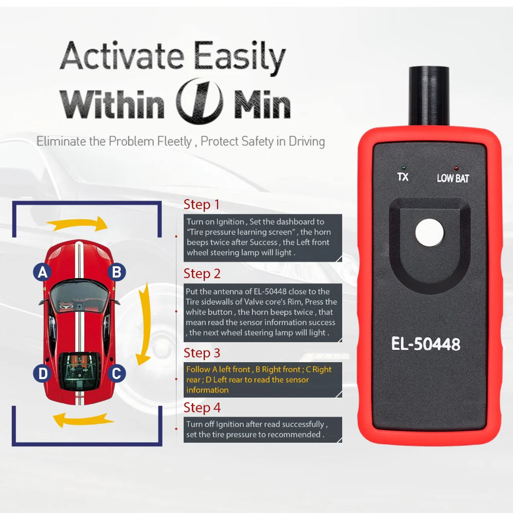 EL-50448 Car Tire Pressure Monitor Sensor EL50448 TPMS Activation Tool For GM/For Opel OEC-T5 EL50449 For Ford