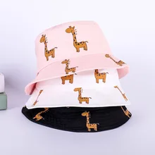 Новинка года; модные японские повседневные шляпы с милым жирафом для мальчиков и девочек; летняя Панама; Рыбацкая шляпа