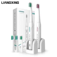 LIANGXING Wireless Rechargeable Ultrasonic Presented 4 Toothbrush heads BrushSets Whiten Teeth Sonic Brush Electric Toothbrush