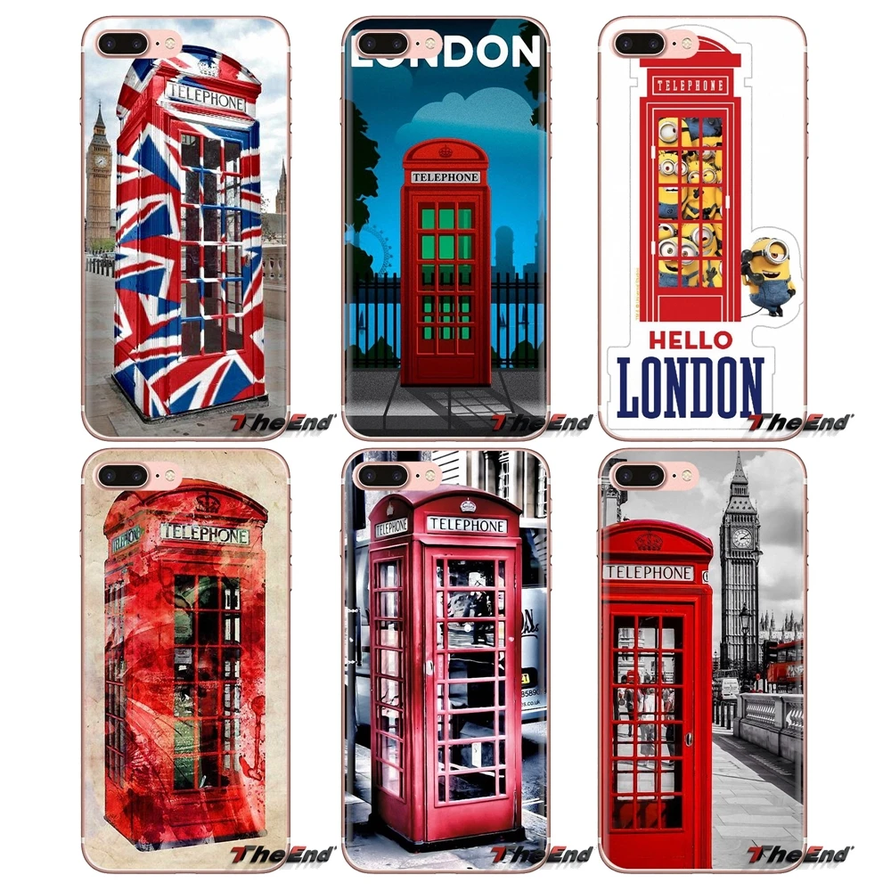 Для Xiaomi Redmi 4A S2 Note 3 3S 4 4X 5 Plus 6 7 6A Pro Pocophone F1 Red London Phone Booth Box Британский прозрачный ТПУ