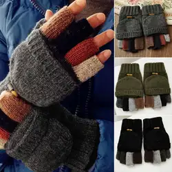 Для мужчин зима сохраняет тепло половина палец флип шить с флип Топ вязаный утолщенной искусственной шерсти для мужчин Сноубординг #125