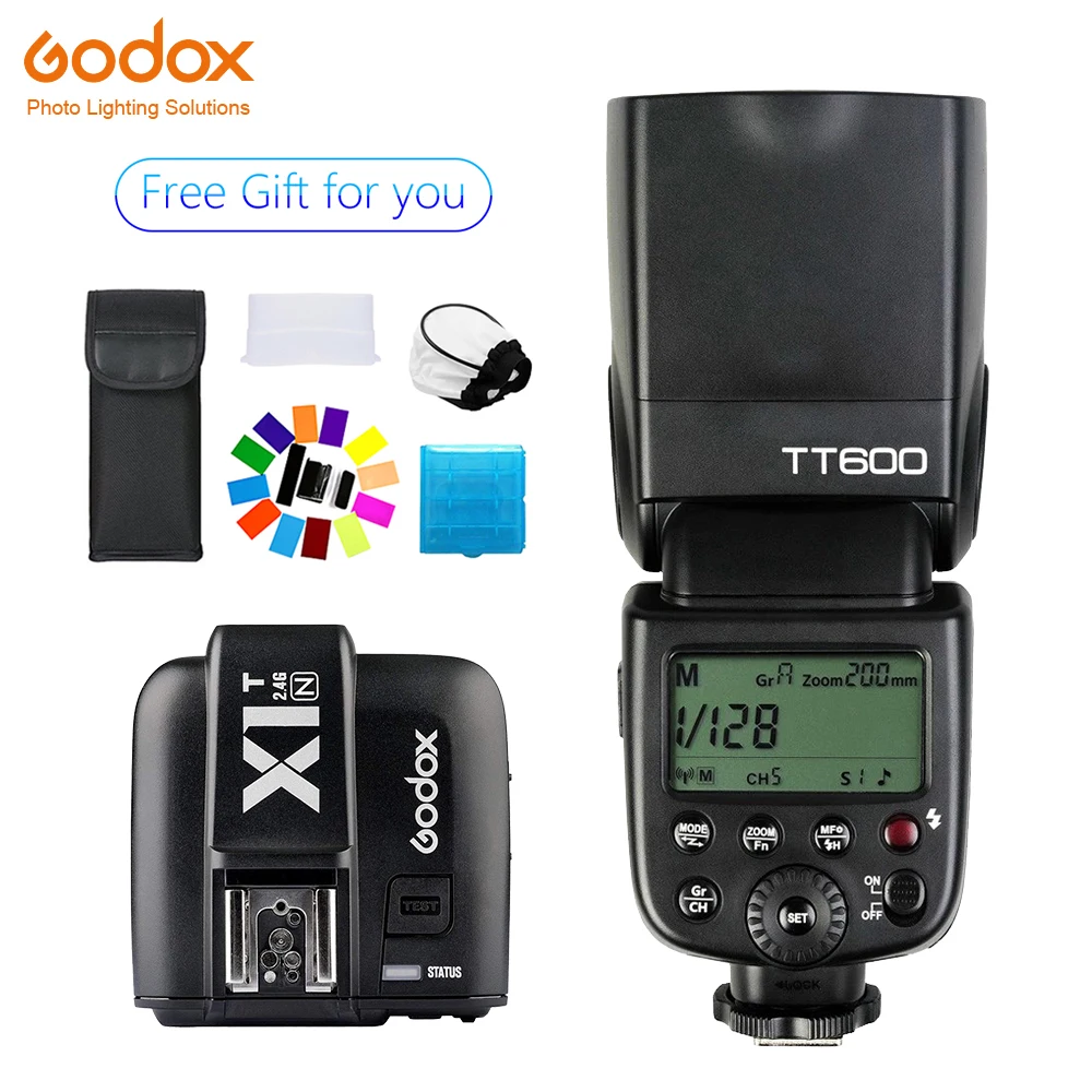 

Godox TT600 Speedlite Flash Wireless 2.4G+X1T-N Transmitter Wireless Flash Trigger photography for for Nikon D800 d700 D7100