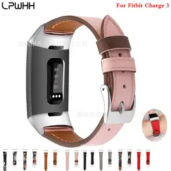 LPWHH пояса из натуральной кожи Ремешки для наручных часов Fitbit Charge 3 розовый пряжка черный розовый ремешок часы аксессуары для запястья