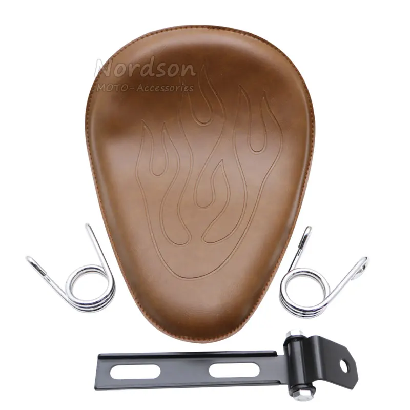 Brown Clip Spring Mounting Bracket Motorcycle Solo Seat For Harley Sportster 883 1200