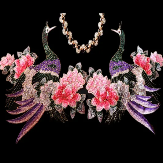 Cloth embroidery cloth lace cloth embroidery cloth single peacock peony