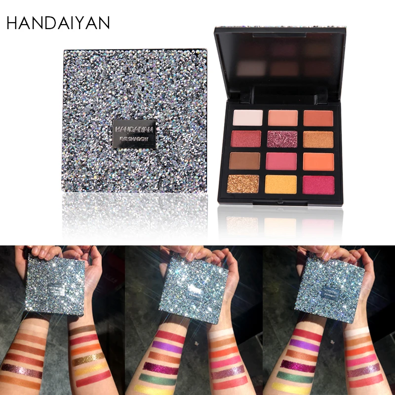 

Professional Party Makeup Glitter Eyeshadow Palette New Arrival Diamond Shining Eye Shadow Matte Shimmer Eyeshadow 12 Colors