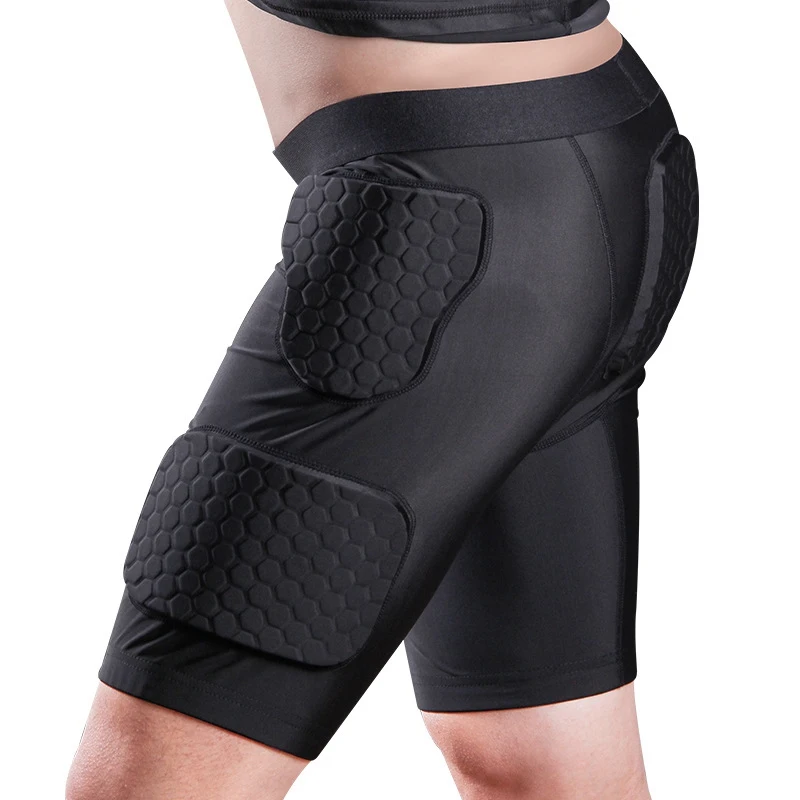 

New Adult Padded Compression Basketball Ice Skating Soccer Hockey Shorts Hip And Thigh Protector For Football Paintball