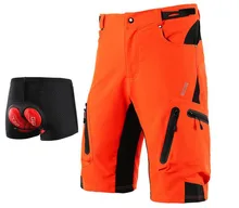 ARSUXEO Mountain Bike Cycling Shorts Men DH MTB Downhill Shorts Loose Fit Optional 3D Padded Underwear