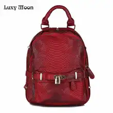 Moda En Relieve de Cocodrilo Serpentina Mochila de Cuero de Las Mujeres Mochila Mochilas escolares Para Las Niñas Adolescentes Estudiantes Bolsa de Viaje Mochila