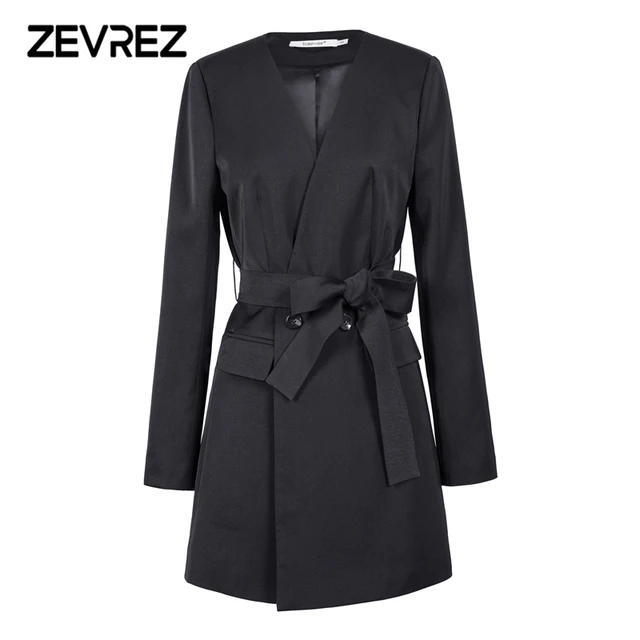 Zevrez Black Blazer Women Work Office Slim Suit Blazer Female Jacket Long Sleeve Business Autumn Blazer Coat Plus Size 5XL