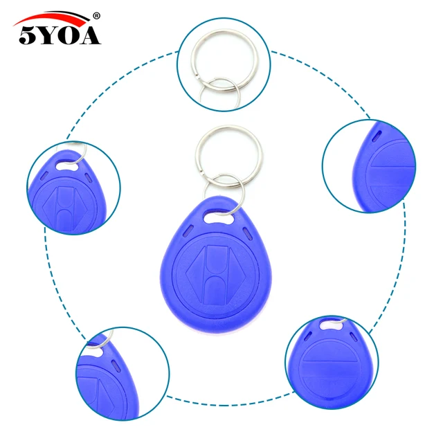 50pcs EM4305 T5577 Copy Rewritable Writable Rewrite EM ID keyfobs RFID Tag Key Ring Card 125KHZ Proximity Token Badge Duplicate 3