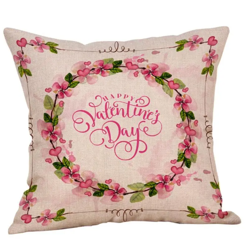 Flower Valentine's Day Cushion Cover 45*45cm Printed Pillow Cover