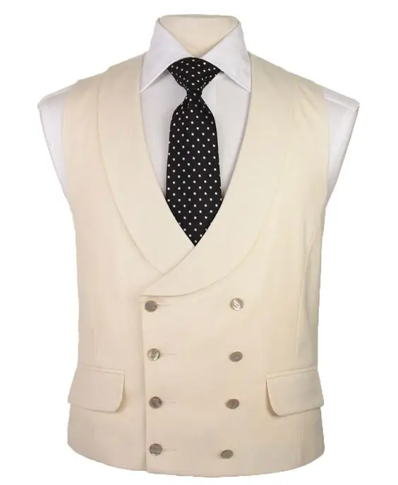 Ivory Vest Double Breasted Vests 