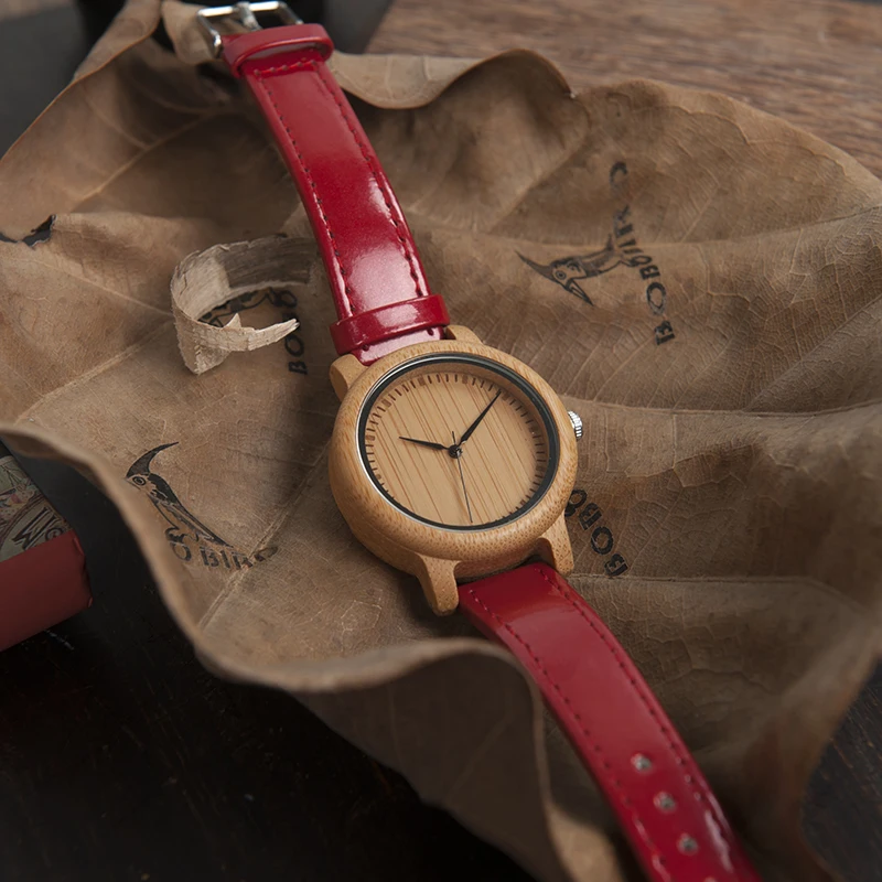 wooden bobo bird watches lady fashion bamboo watch (5)