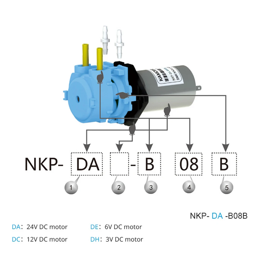 Kamoer NKP высокая точность постоянного тока мотор перистальтический насос шаговый электродвигатель, миниатюрный автоматический перистальтический насос 3/6/12/24 V силиконовая трубка