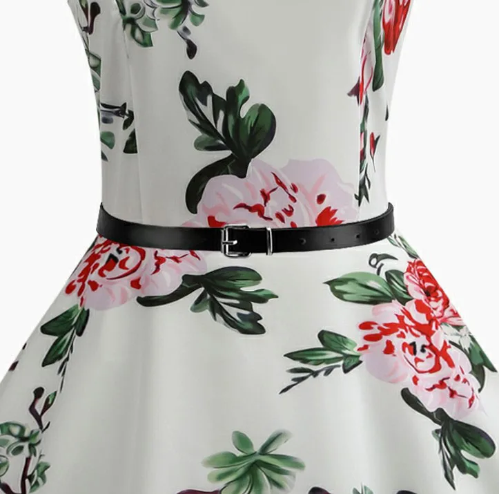 Летние женские платья, повседневные, цветочные, Ретро стиль, 50s 60s Robe Rockabilly Swing Pinup Vestidos, вечерние платья на День святого Валентина