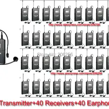 Takstar WTG-500/WTG 500 UHF Беспроводная аудиосистема Рабочий диапазон до 100 м для туристического гида 1 передатчик+ 40 приемников, WTG500