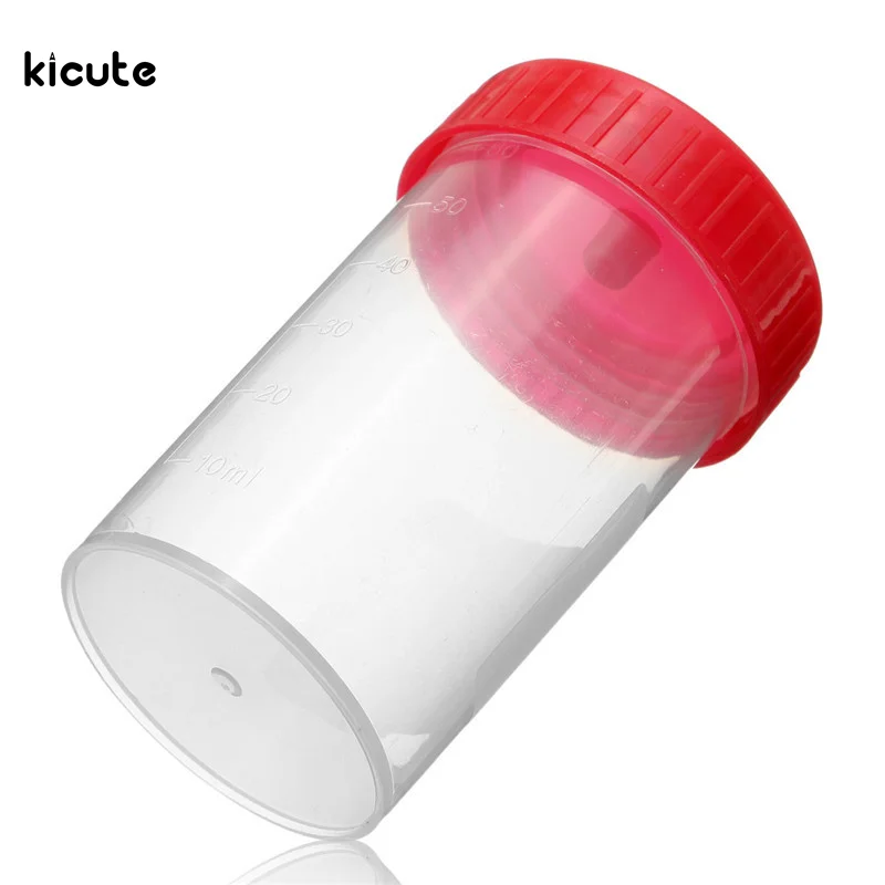 

1pc Excellent Quality Practical Plastic Specimen Cup Urine container 60ml EO Sterile Without Lable Laboratory Medical Use