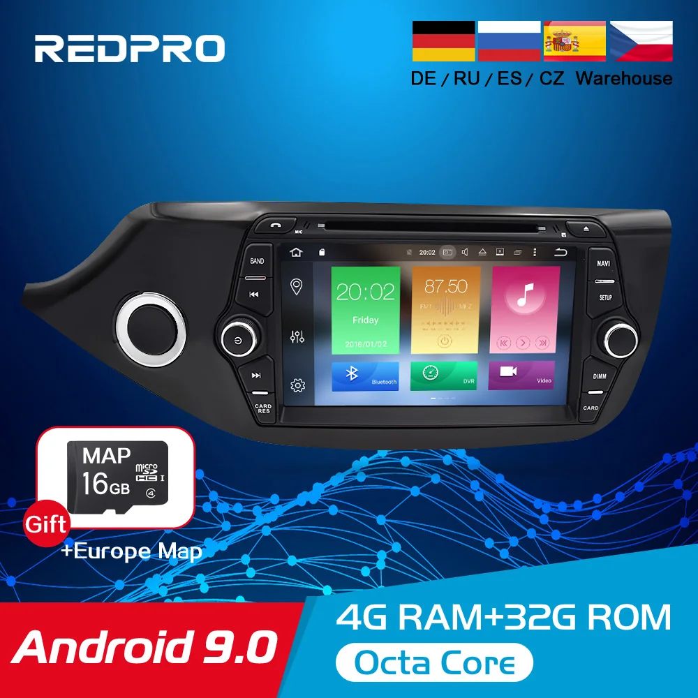

Android 8.0 9.0 Car Multimedia DVD Player for Kia Ceed 2013 2014 2015 2 Din Touch Screen Radio Stereo Video WiFI GPS Navigation