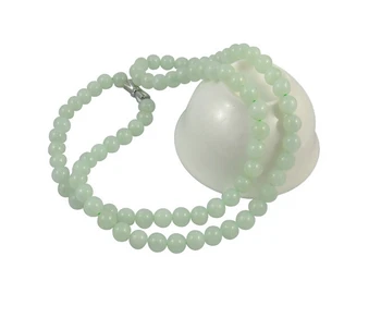 

A Grade 100% Natural Green /Jadeite Round Beads Necklace With Certificate