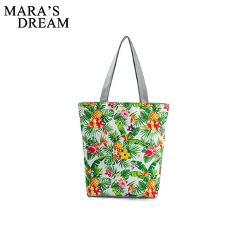 

Mara's Dream Polyester Beach Bag Female The Elephant Printed Tote Hangbags Women Casual Lady Shoulder Bag Tote