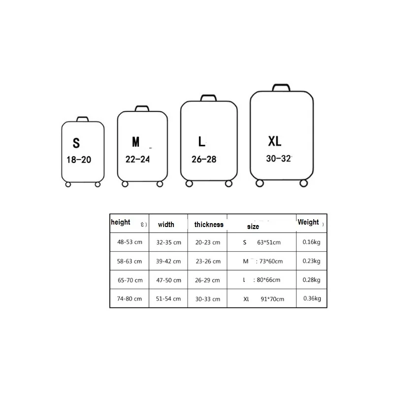 Фирменный качественный Дорожный Чехол для багажа, защитный чехол для чемодана, чехол на колесиках, чехол для чемодана для путешествий, пылезащитный чехол от 18 до 30 дюймов, модный