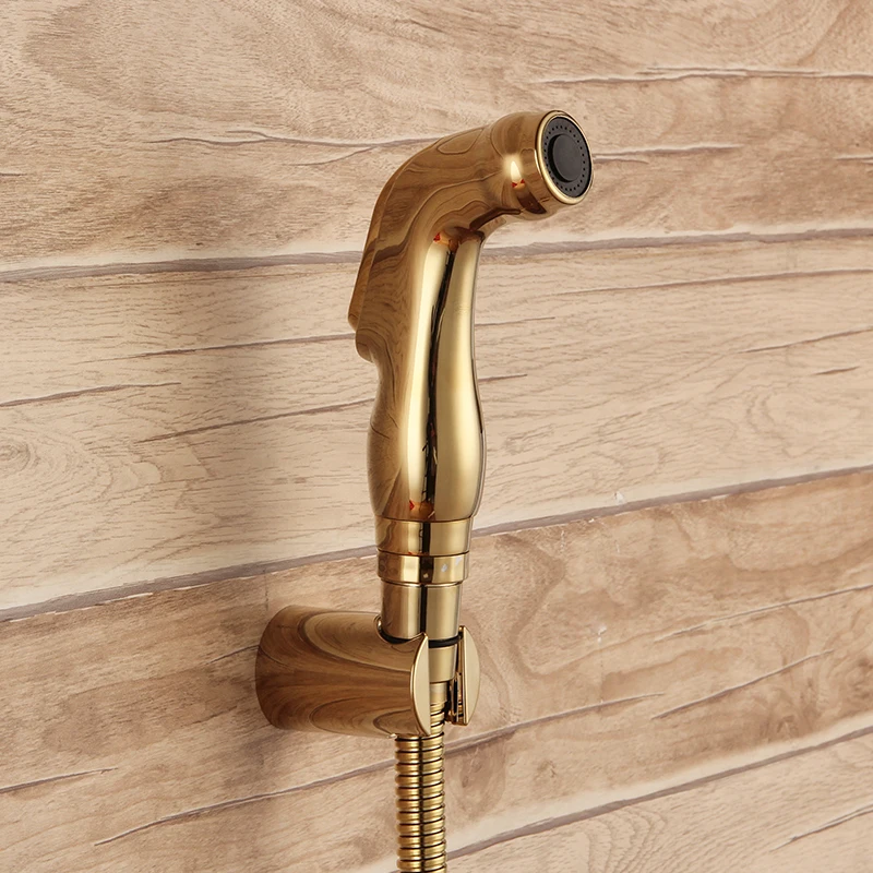 Luxury Gold Brass Toilet Bathroom Hand Held Handheld Sprayer Shower Bidet Spray