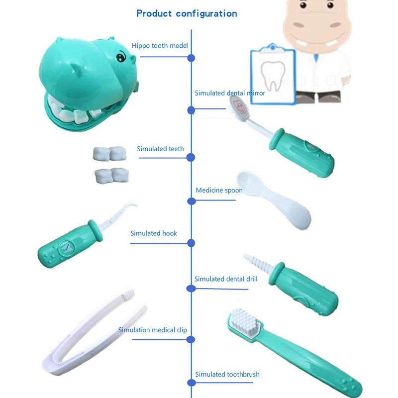 Дети ролевые игры игрушка стоматолога проверить Зубы Модель Набор Медицинский Набор Обучающие ролевые игры моделирование обучающие игрушки для детей